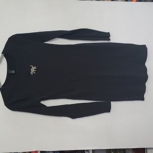 Wild fable ladies leopard applique black long sleeve bodycon dress